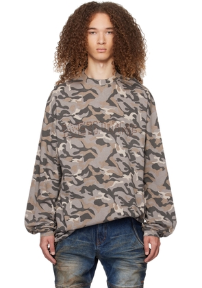 We11done Gray Camo Long Sleeve T-Shirt