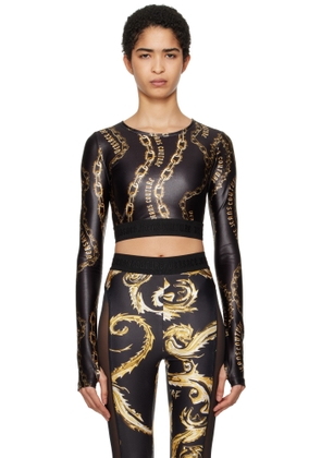 Versace Jeans Couture Black Chain Couture Crop T-shirt