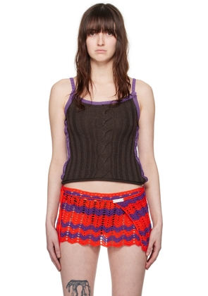 Edward Cuming Brown & Purple Cable Camisole