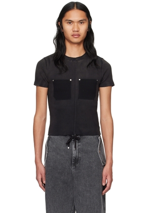 Dion Lee Black Sprayed Shrunken Rivet T-Shirt
