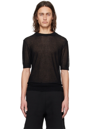 AMI Paris Black Semi-Sheer T-Shirt