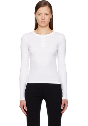 FLORE FLORE White Jess Longsleeve Henley