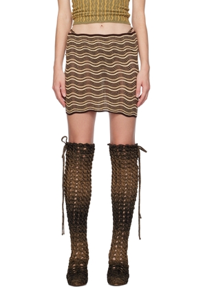 Isa Boulder SSENSE Exclusive Beige & Brown Miniskirt
