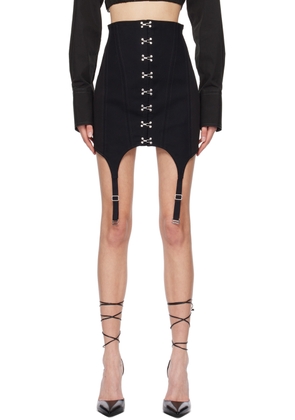 Dion Lee Black Corset Garter Miniskirt