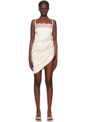 JACQUEMUS Off-White Le Chouchou 'La Saudade Brodée' Minidress