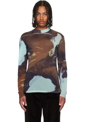 HOMME PLISSÉ ISSEY MIYAKE Blue & Brown Agate Sheer T-shirt