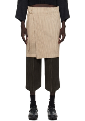 HOMME PLISSÉ ISSEY MIYAKE Beige Light Mesh Miniskirt