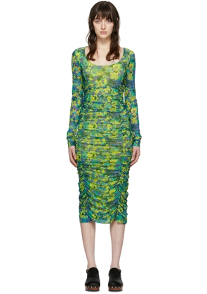 GANNI Multicolor Recycled Nylon Midi Dress
