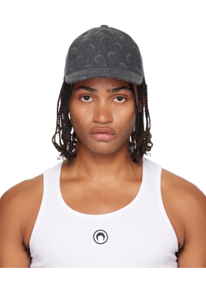 Marine Serre Gray Moon Laser Denim Baseball Cap
