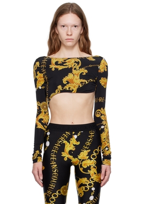 Versace Jeans Couture Black Chain Couture Bodysuit