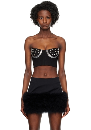 AREA Black Crystal Watermelon Cup Bustier