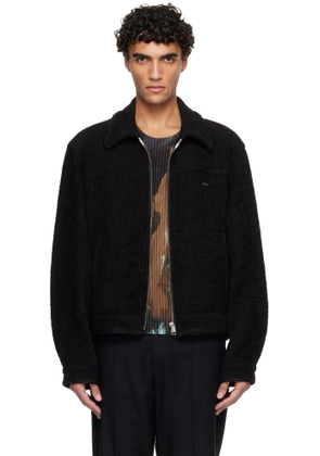 WOOYOUNGMI Black Tweed Zip-Up Jacket