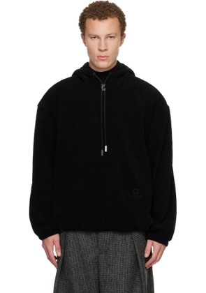 WOOYOUNGMI Black Ribbed Hoodie