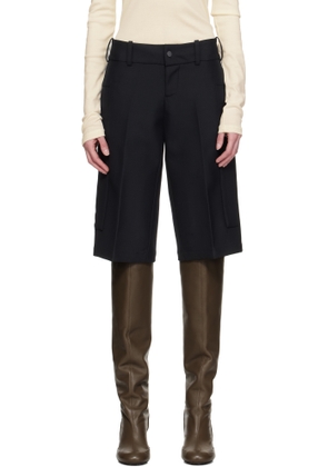 Fax Copy Express Black Straight Bermuda Shorts