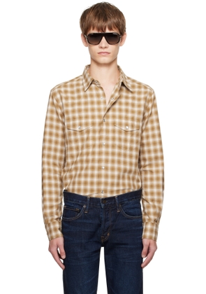 TOM FORD Tan Check Western Shirt