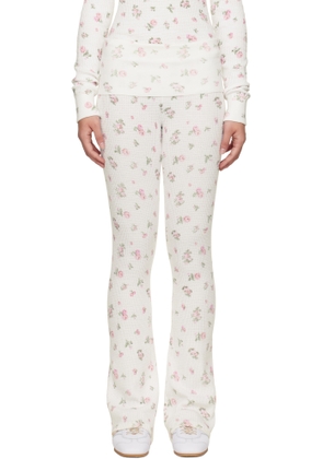 GUIZIO White Flared Thermal Lounge Pants