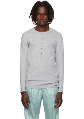 TOM FORD Gray Cotton Henley