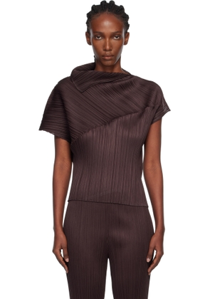 PLEATS PLEASE ISSEY MIYAKE Brown Leap Top