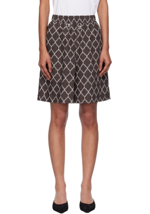 Max Mara Brown & White Ululato Shorts