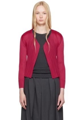 PLEATS PLEASE ISSEY MIYAKE Pink New Colorful Basics 4 Cardigan