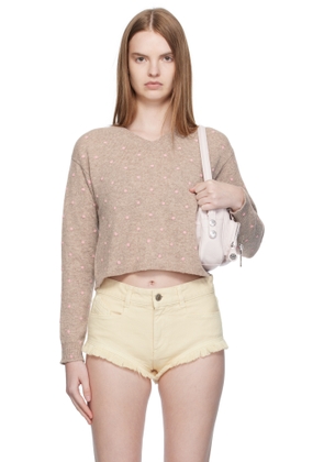 Ashley Williams Beige Molly Knit Sweater
