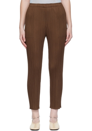 PLEATS PLEASE ISSEY MIYAKE Brown New Colorful Basics 4 Trousers