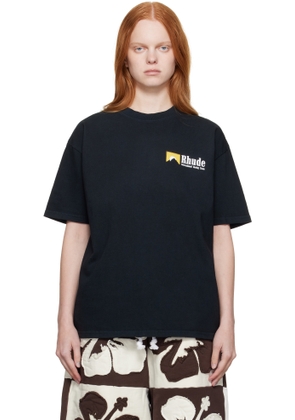 Rhude Black 'International Racing' Logo T-shirt