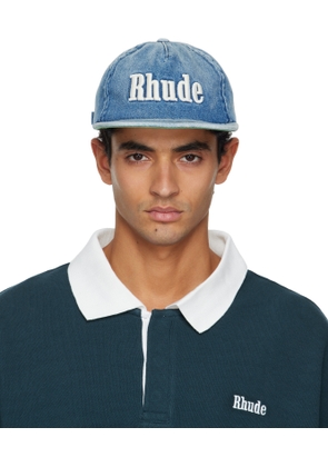 Rhude Blue 'Rhude' Logo Denim Cap