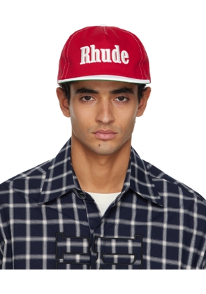 Rhude Red & White 'Rhude' Contrast Logo Cap