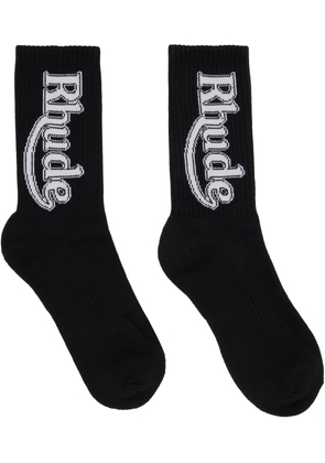 Rhude Black Vertical Race Track Socks