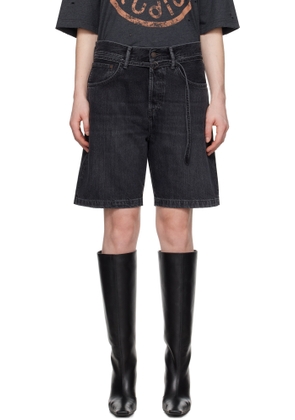 Acne Studios Black Loose-Fit Denim Shorts