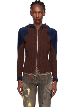 Kiko Kostadinov Brown & Blue Quimby Fitted Hoodie