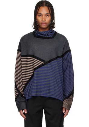 Kiko Kostadinov Blue & Gray Raday Short Jersey Top