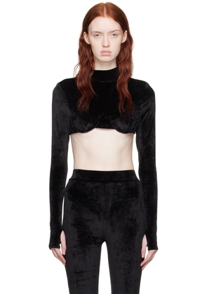 GCDS Black Cropped Turtleneck