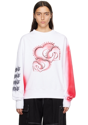 We11done White Printed Sweatshirt