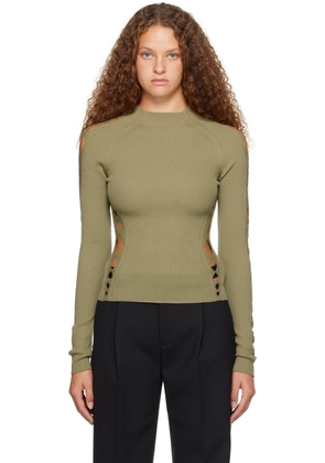 Dion Lee Green Snake Diamond Sweater
