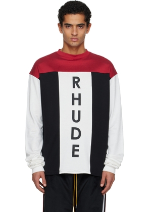 Rhude White & Black Intake Tri-Panel LS T-shirt