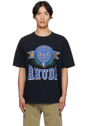 Rhude Black 'Cotswold' Crest T-shirt