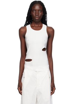 Dion Lee White Slit Tank Top