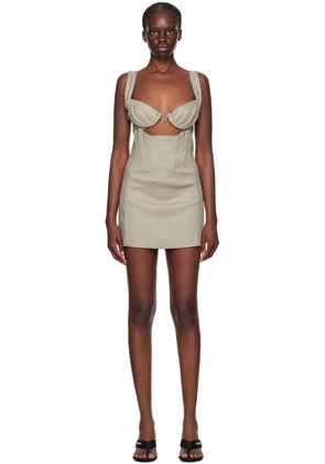 Dion Lee Beige Zip Underwire Minidress