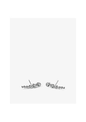 Womens Carat London Carissa Sterling Silver and Cubic Zirconia Climber Earrings