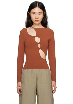 Paris Georgia Tan Squiggle Long Sleeve T-Shirt