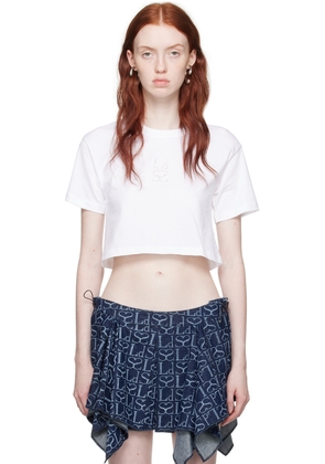 Ludovic de Saint Sernin White Crystal-Cut T-Shirt