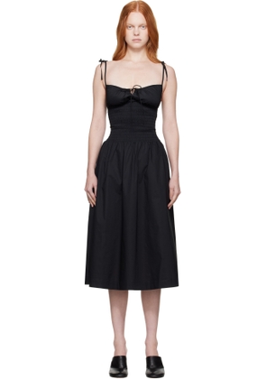 GUIZIO Black Lura Midi Dress