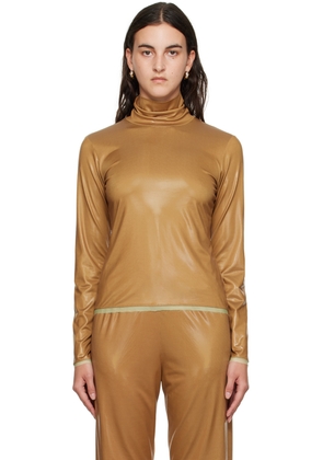 Dries Van Noten Tan Raw Edge Turtleneck