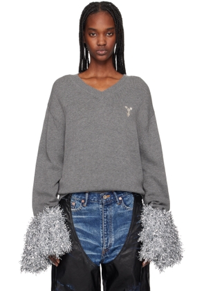 doublet Gray Cheerleading Pompon Sweater