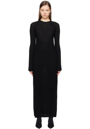 TOTEME Black Cable Knit Maxi Dress
