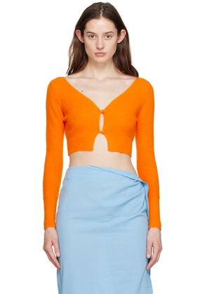 JACQUEMUS Orange Le Papier 'Le Cardigan Alzou' Cardigan