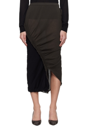 ISSEY MIYAKE Black & Gray Beanstalk Midi Skirt