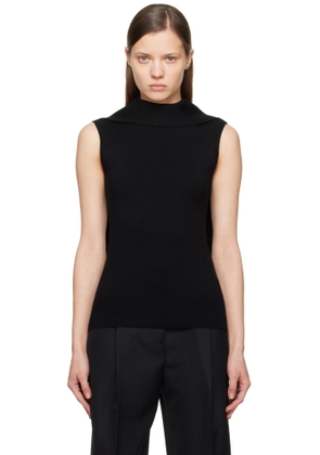 TOTEME Black Sleeveless Scarf Knit Tank Top